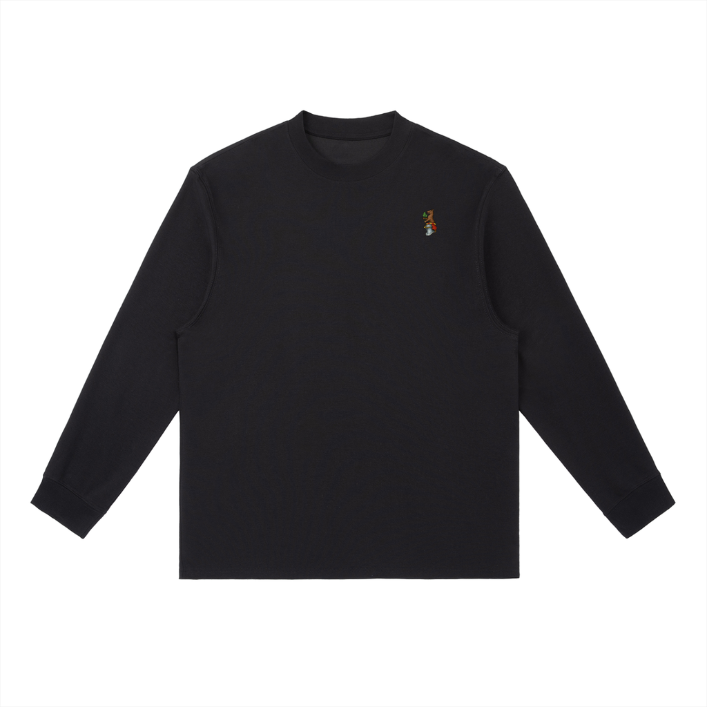Crewneck Long-Sleeve Crest - Black
