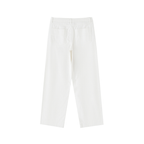 Straight Leg 100% Cotton Trousers - White