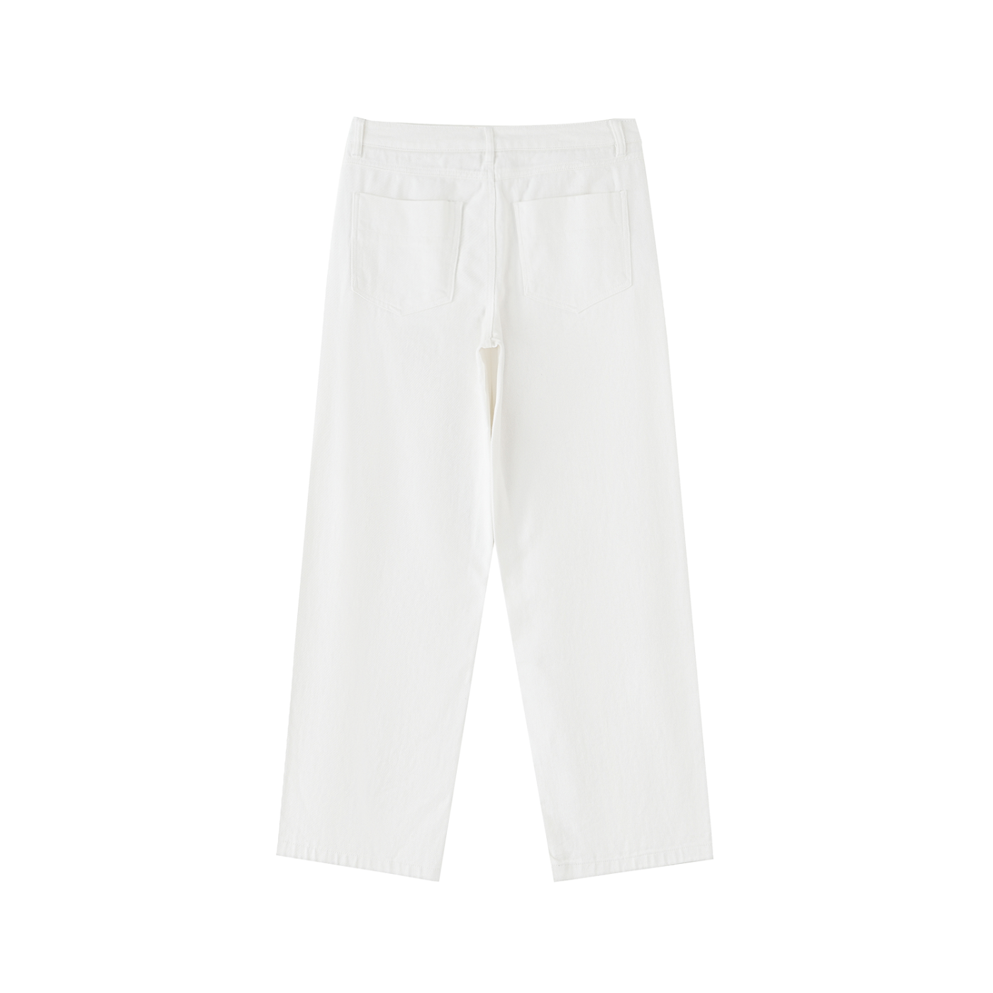 Straight Leg 100% Cotton Trousers - White