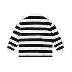 Block Stripe Polo Shirt - Black & White