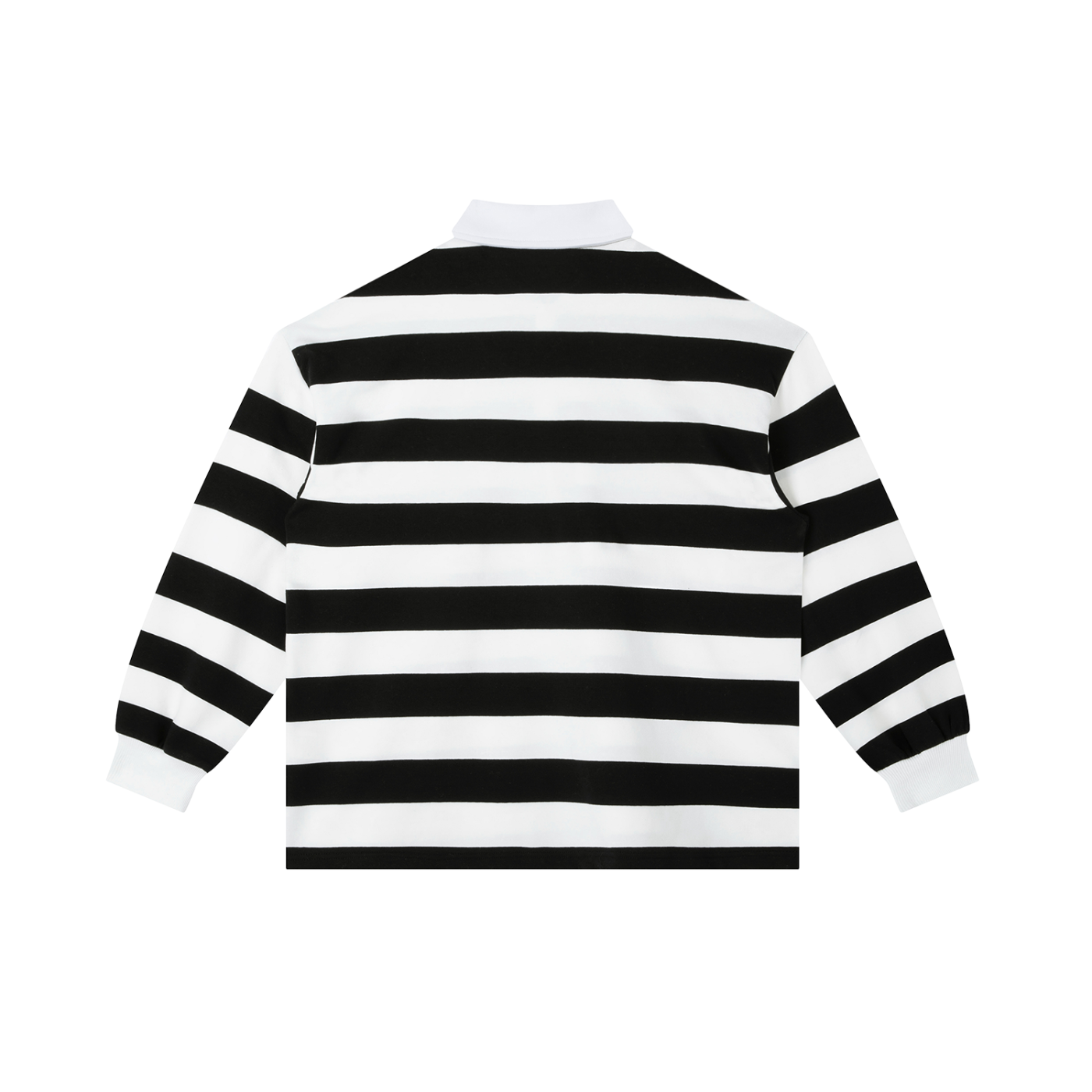 Block Stripe Polo Shirt - Black & White