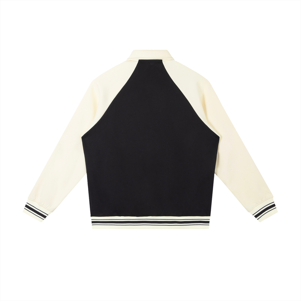 Contrast Raglan Sleeve Jacket - Black