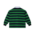 Block Stripe Polo Shirt - Green & Navy Blue