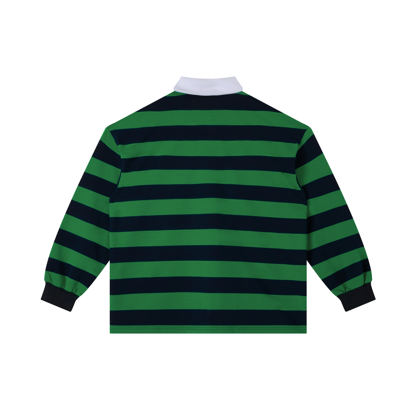 Block Stripe Polo Shirt - Green & Navy Blue
