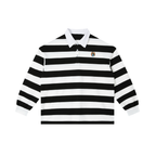 Block Stripe Polo Shirt - Black & White