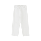 Straight Leg 100% Cotton Trousers - White
