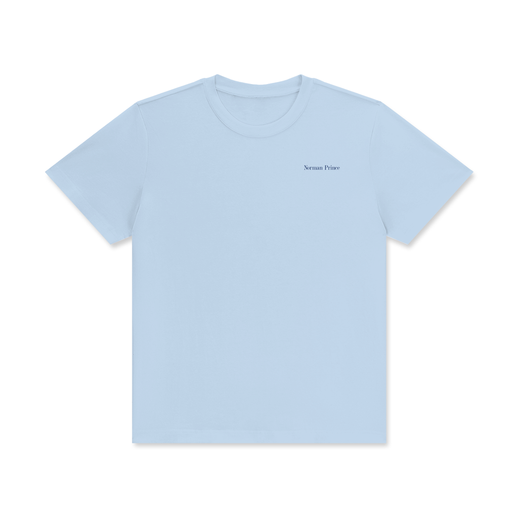Crew Neck Cotton T-Shirt - Ice Blue