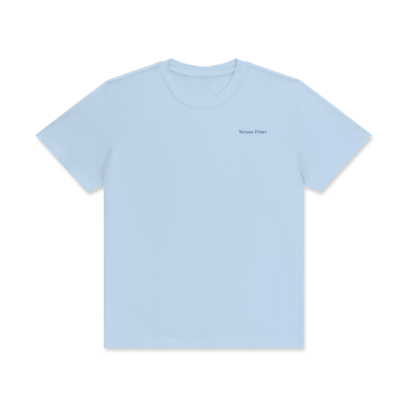 Crew Neck Cotton T-Shirt - Ice Blue