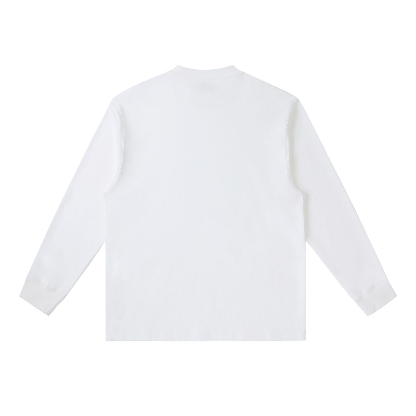 Crewneck Long-Sleeve Crest - White