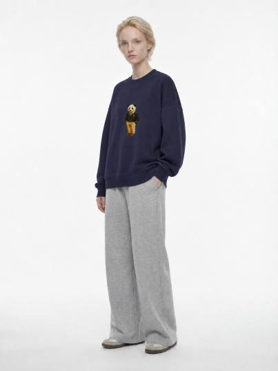 Charles Panda Cotton Sweatshirt - V Neck Charles