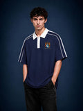 Contrast Collar Short-Sleeve Polo Shirt