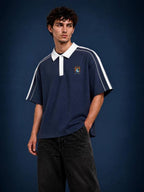 Contrast Collar Short-Sleeve Polo Shirt