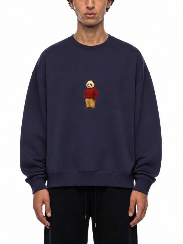 Charles Panda Cotton Sweatshirt - Red Sweatshirt Charles
