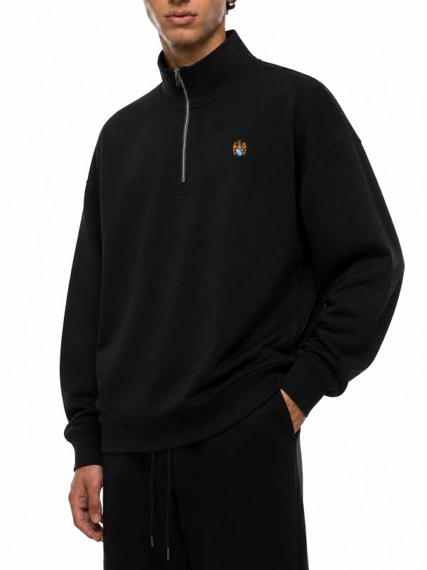 Cotton Drop Shoulder Quarter-Zip