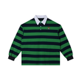 Block Stripe Polo Shirt - Green & Navy Blue