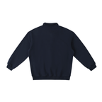 Crest Polo-Collar Sweatshirt - Navy