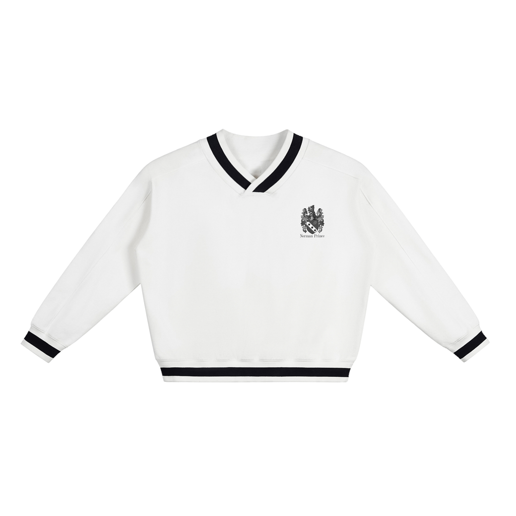 Academy V-Neck Sweater - White Knight
