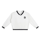 Academy V-Neck Sweater - White Knight