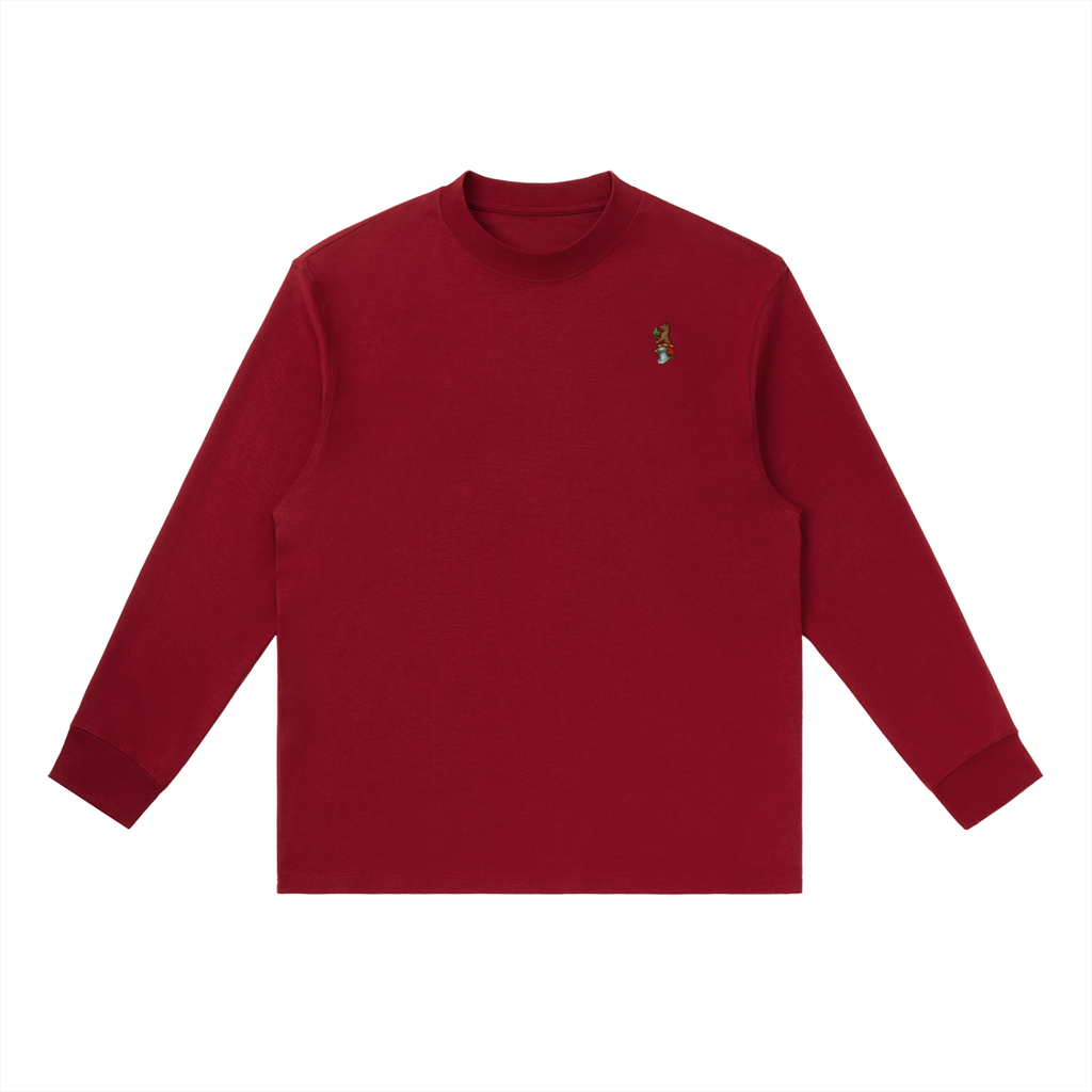 Crewneck Long-Sleeve Crest - Wine Red