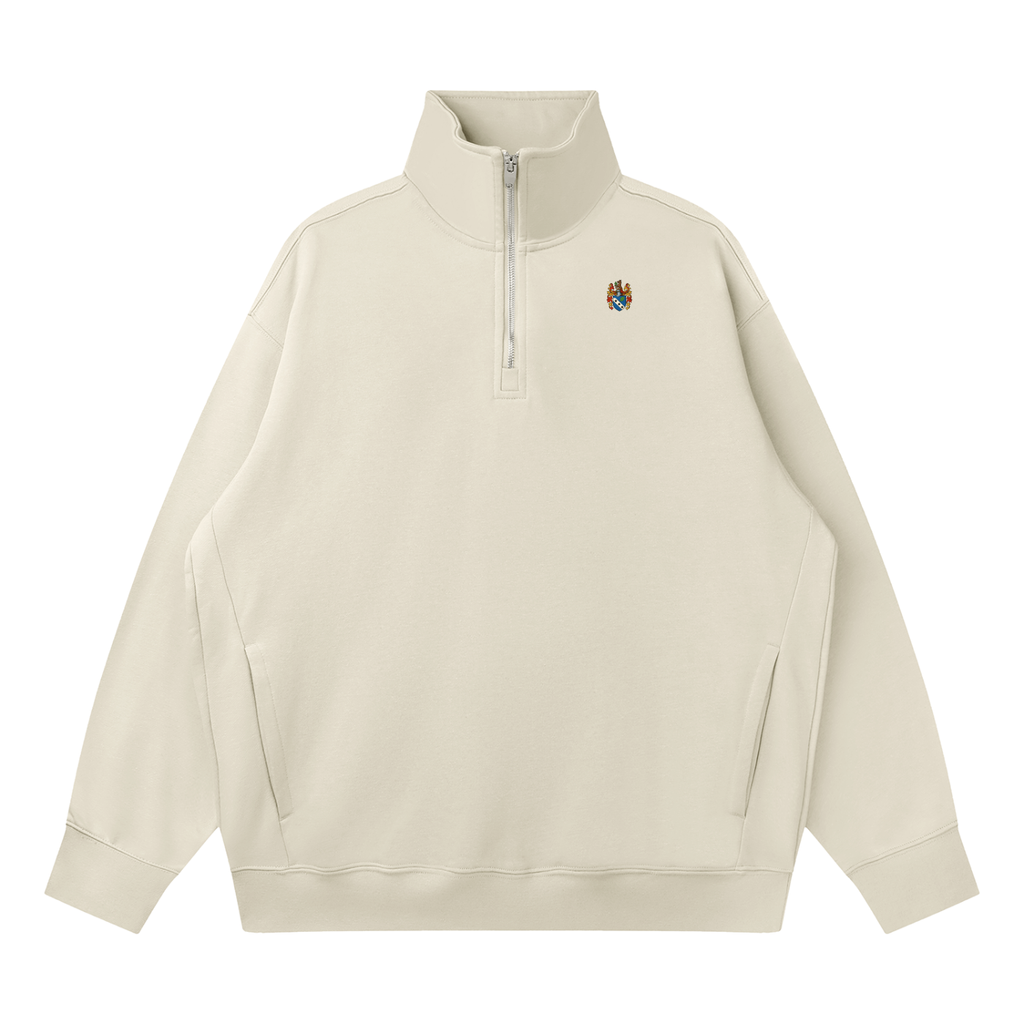 Cotton Drop Shoulder Quarter-Zip