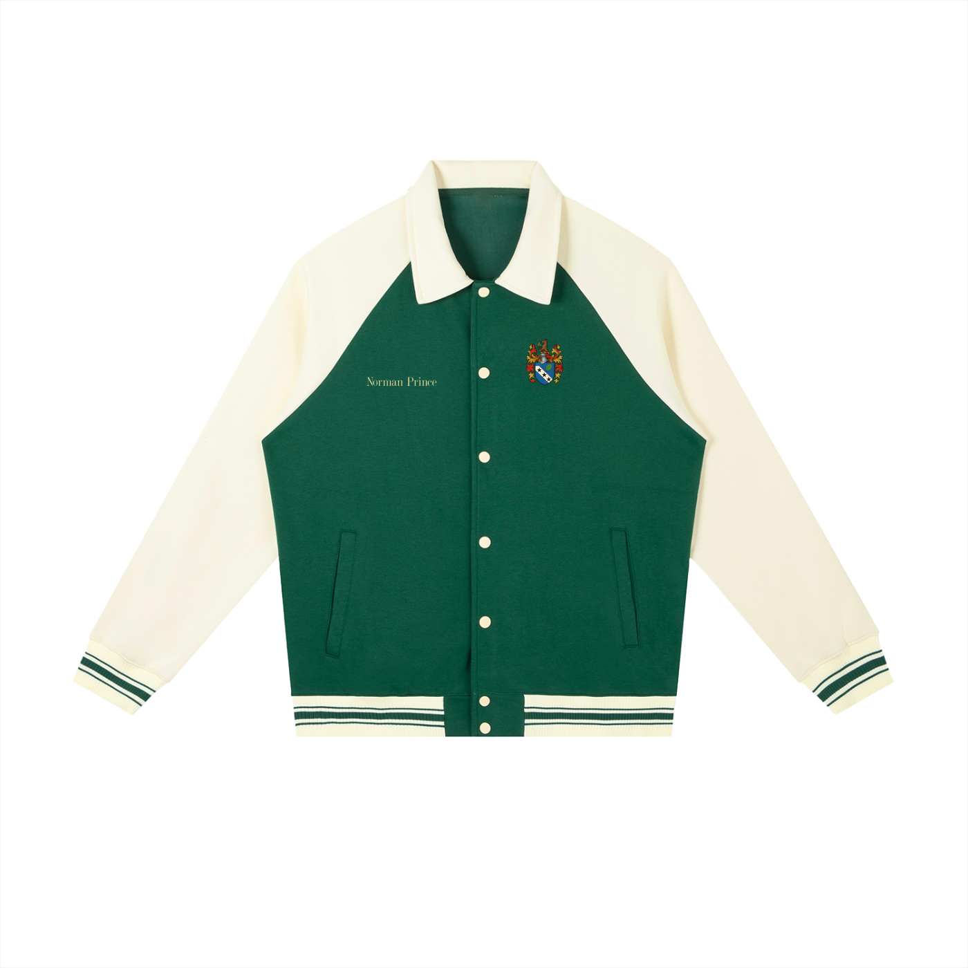 Contrast Raglan Sleeve Jacket - Green
