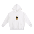 Charles Panda Boxy Fleece Hoodie - White & Navy