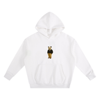 Charles Panda Boxy Fleece Hoodie - White & Navy