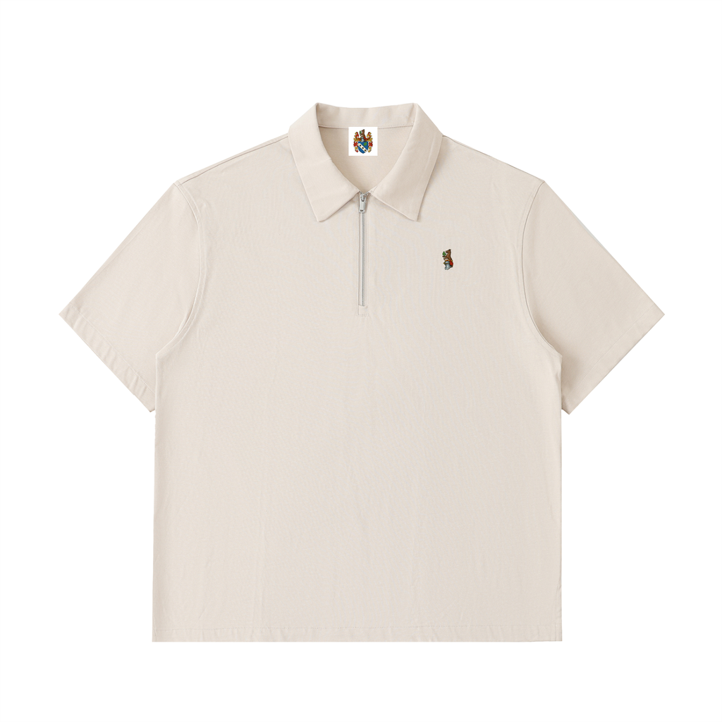 Half-Zip Cotton Polo Shirt
