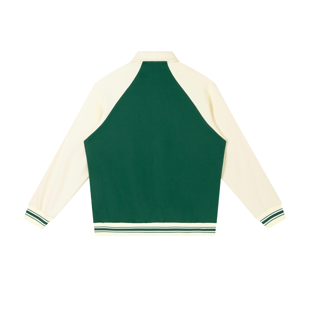 Contrast Raglan Sleeve Jacket - Green