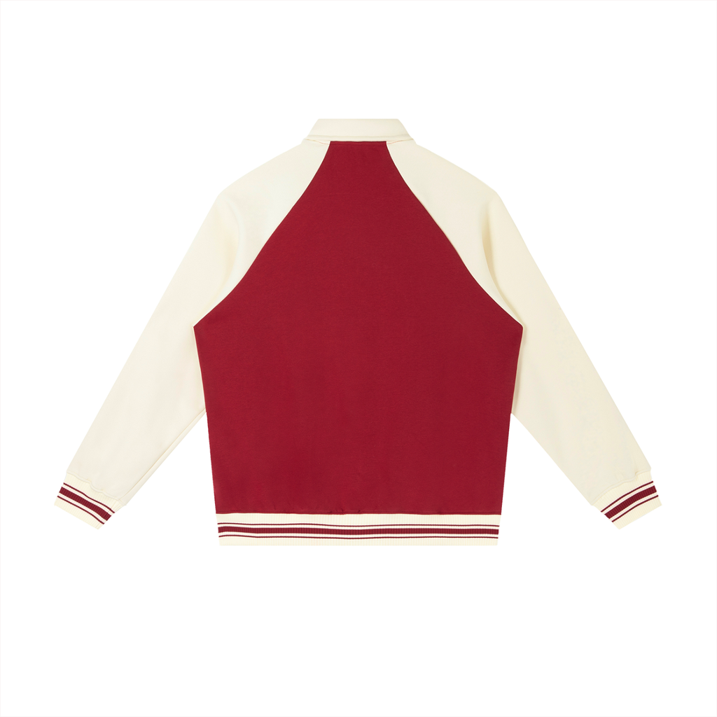 Contrast Raglan Sleeve Jacket - Red