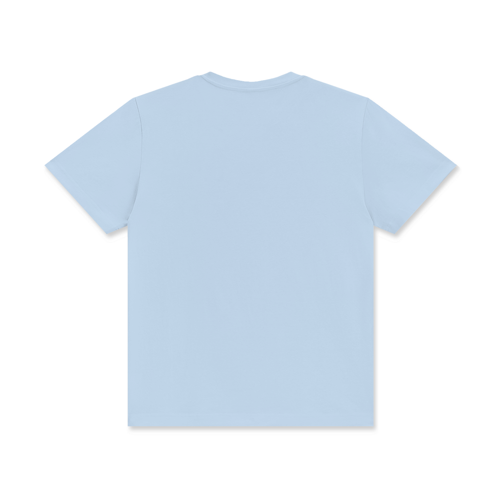 Crew Neck Cotton T-Shirt - Ice Blue