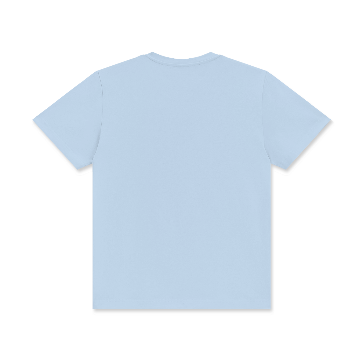 Crew Neck Cotton T-Shirt - Ice Blue